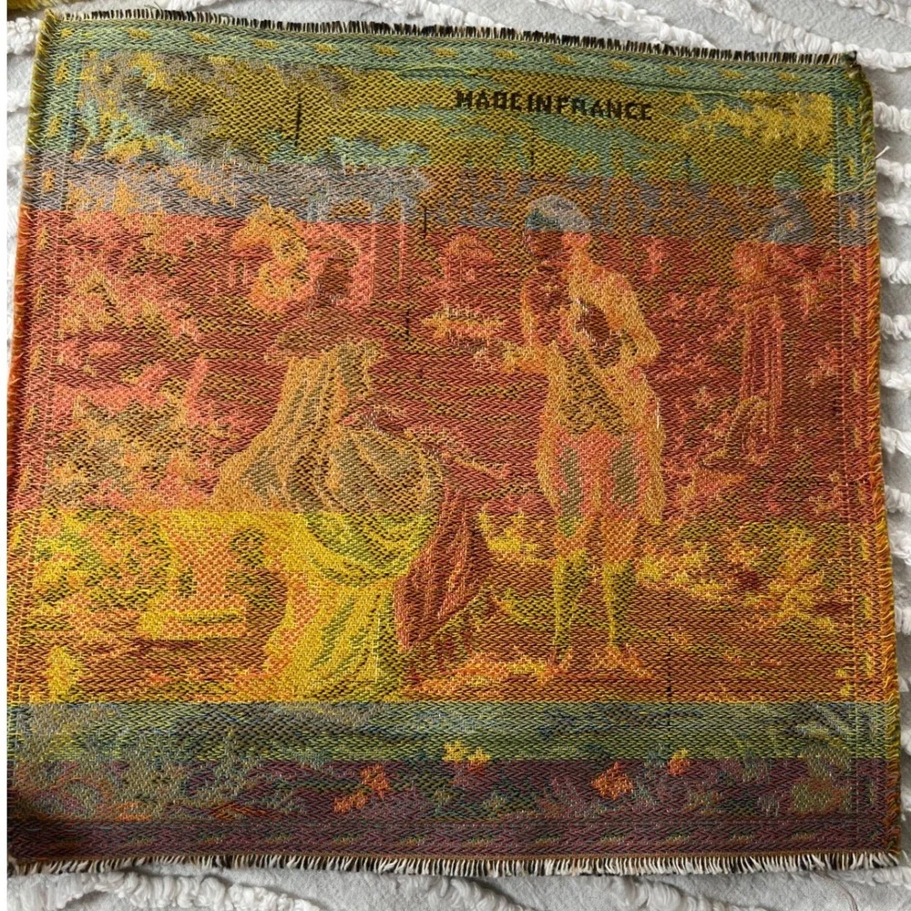 Vtg Baroque Rococo Pastoral Tapestry Swatch 10 x 10